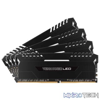 Corsair VENGEANCE LED 64GB (4 x 16GB) DDR4 DRAM 3000MHz CL15 1.35V CMU64GX4M4C3000C15 Memory Kit with White LEDs  Black